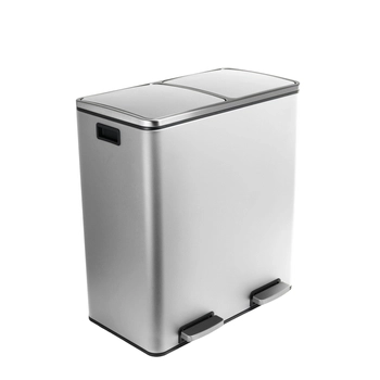 Funky Trash Can Silver Black Spacetronik Podwójny