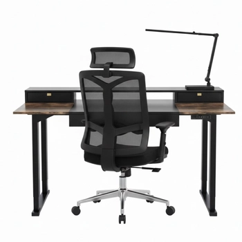 Mobile Electric Desk with Shelf Drawers    