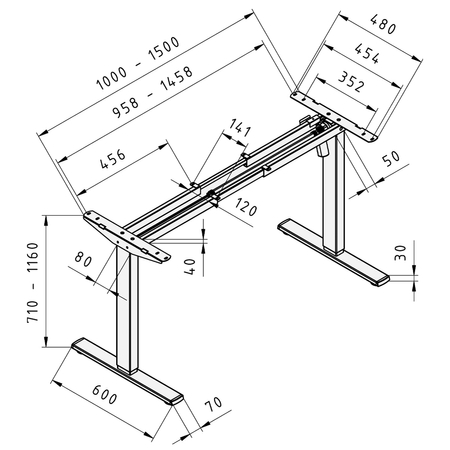 Spacetronik SPE-124B elektrischer Tischständer