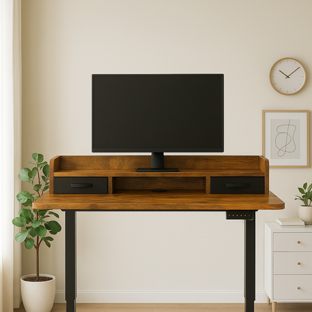 Biurko Elektryczne z Szufladą Spacetronik SPEF134BM 120x60 cm z pamięcią drewno