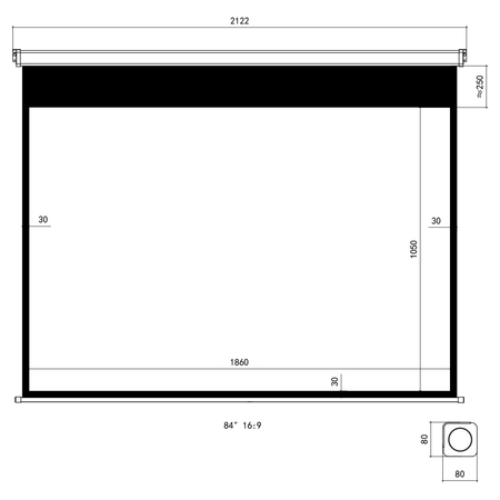 Elektryczny Ekran Projekcyjny SST Ścienny 84"