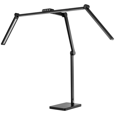 Zestaw ergonomiczny Biurko SPE O133BB Fotel BARD Lampa Glow D8