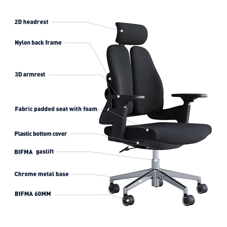 Fotel biurowy obrotowy Barry Czarny