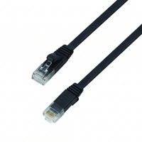 CAT 6A płaski kabel sieciowy U/UTP czarny 1M
