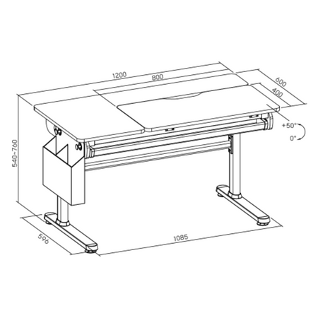 Biurko regulowane Spacetronik SPE-X108WG 120x60