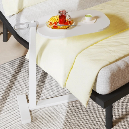 Zestaw wypoczynkowy fotel elektryczny Spacetronik Flax 04M beżowy + stolik regulowany