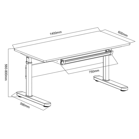Biurko dziecięce regulowane XD SPEX105WW_140