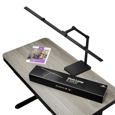 Zestaw ergonomiczny Biurko SPE O133BB Fotel BARD Lampa Glow D8