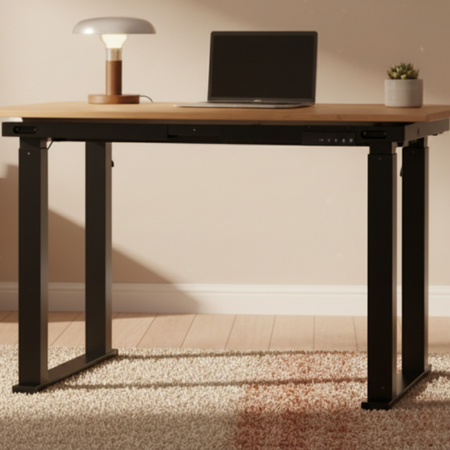 Zestaw do nowoczesnego biura: biurko elektryczne + fotel + szafka