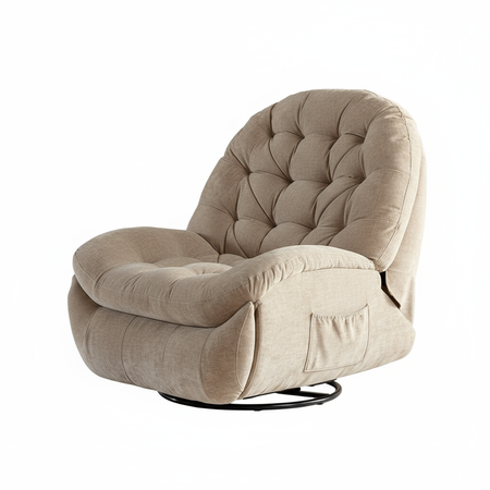 Zestaw wypoczynkowy fotel elektryczny Spacetronik Flax 04M beżowy + stolik regulowany