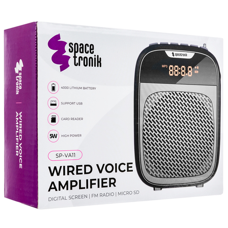 Przewodowy wzmacniacz głosu mikrofon SP-VA11 +FM