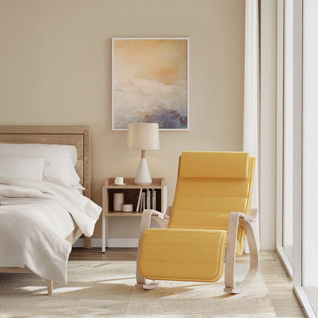 Krzesło bujane z podnóżkiem SPC-RIVA-01 Żółte