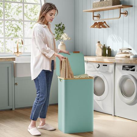 Kosz na pranie 90L 1 komorowy miętowy