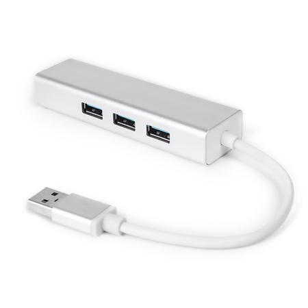 Multiport USB auf 3 USB + RJ45 SPU-M06 silber