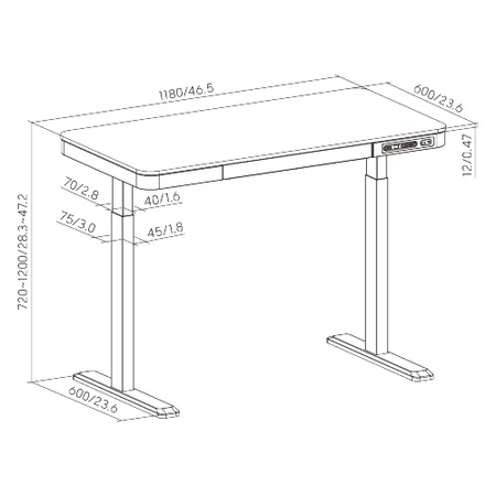 Spacetronik elektrischer Schreibtisch SPE-B126WW Astrid
