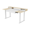 Biurko elektryczne SPE-F121 Białe, Jasne drewno