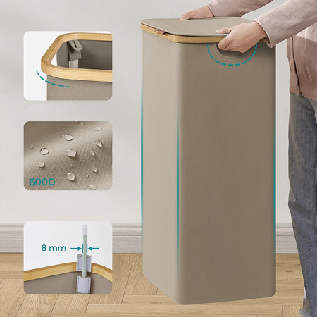 Kosz na pranie 90L 1 komorowy beżowy