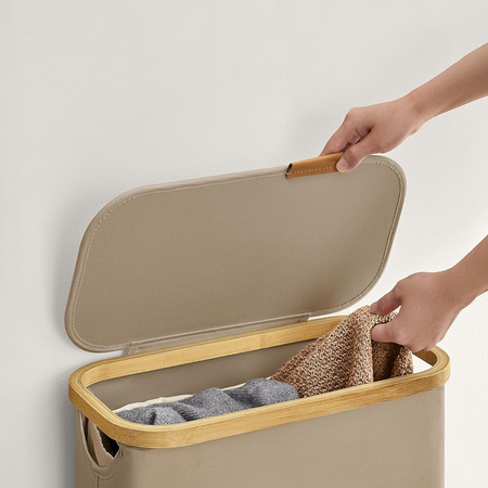 Kosz na pranie 65L 1 komorowy beż