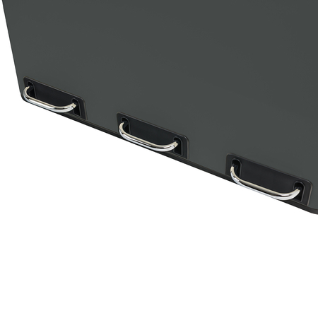 Kosz na śmieci metalowy trzykomorowy ciemnoszary