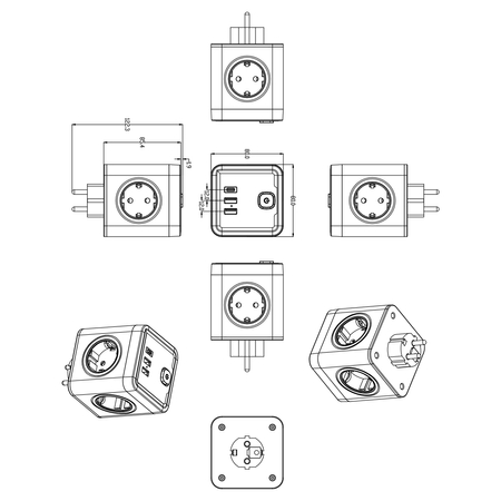 Listwa zasilająca 4xAC 2xUSB 1xUSB-C SPS-C03B