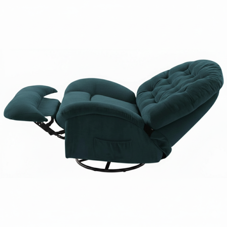 Fotel elektrycznie regulowany Spacetronik Flax 04 relaksacyjny bujany Akwamarynowy Mrok