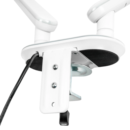 Gamingowe stanowisko Spacetronik RGB z elektryczną regulacją wysokości 136x66