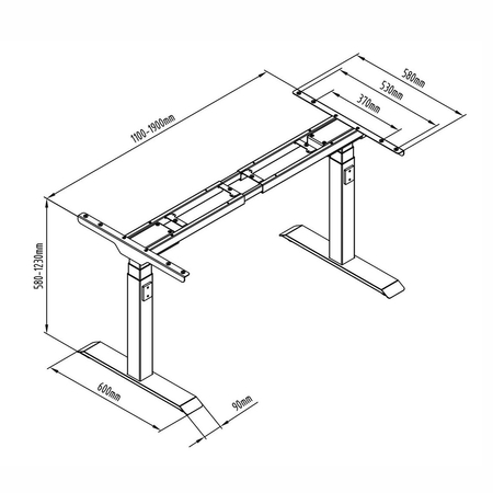 Spacetronik SPE-223HB elektrischer Tischständer