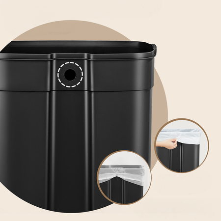 Kosz na śmieci metalowy pojedyncza komora czarny