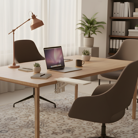 Podłokietnik do biurka Spacetronik SPB131W ergonomiczne wsparcie biały