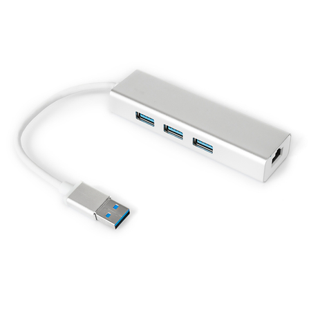 Multiport USB na 3 USB + RJ45 SPU-M06 srebrny