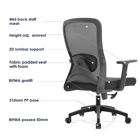 Fotel biurowy obrotowy ABEL 20 Czarny