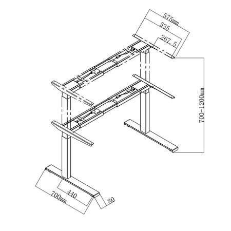Spacetronik SPE-252B elektrischer Tischständer