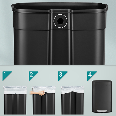 Kosz na śmieci metalowy pojedyncza komora czarny