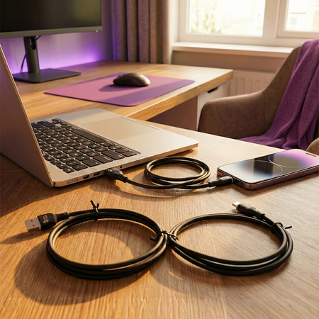 Kabel LED silikonowy USB2.0 do USB-C 1,5m