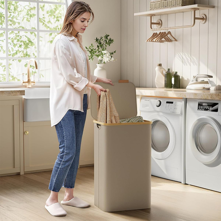 Kosz na pranie 90L 1 komorowy beżowy