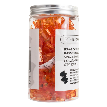 Wtyk RJ45 przelotowy kat 6 UTP PT-RJ456UO-1 100szt