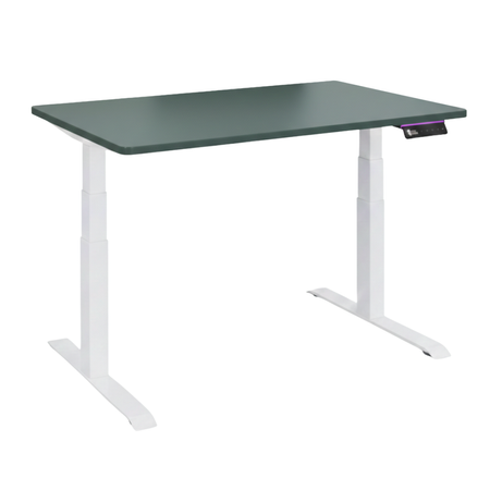 Biurko regulowane Vegard elektryczne dwusilnikowe MDF biało-zielone