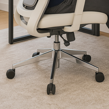 Regulowany Fotel biurowy obrotowy 5D MAURO Biały