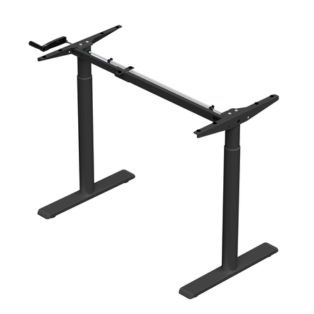 Manual Height-Adjustable Desk Frame Black
