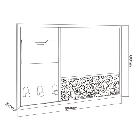 Tablica ścienna trójdzielna Combo SPB201 90x60