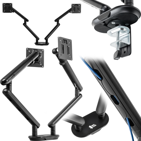Uchwyt na 2 Monitory SPAF120B | Ergonomia i Porządek na Biurku
