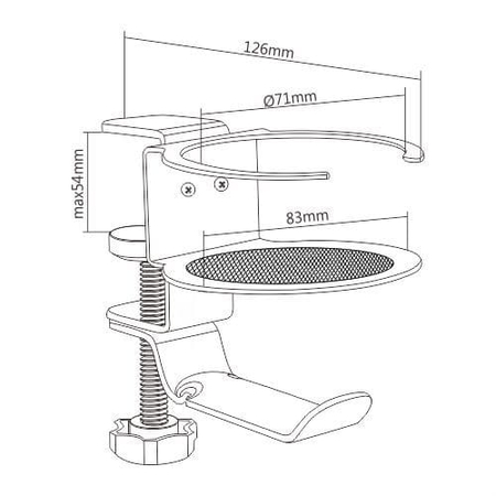 Spacetronik SPB-020B Kopfhörer- und Becherhalter