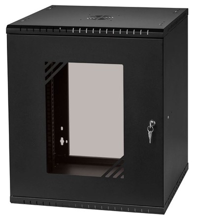 19'' RACK 12U 600x450mm SCHWARZ Glastür