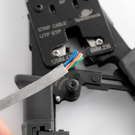 RJ45/RJ12/RJ11 Crimpzange mit LAN-Tester NT-CT04