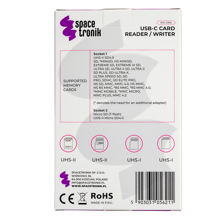 Czytnik kart SPU-CR05 USB-C USB-A Spacetronik