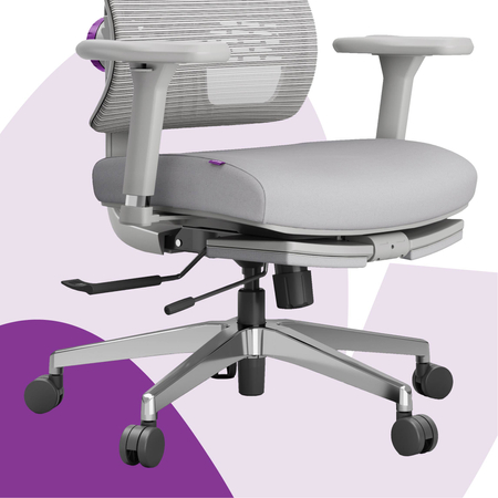 Fotel z podnóżkiem Spacetronik LUMBO 22 Szary