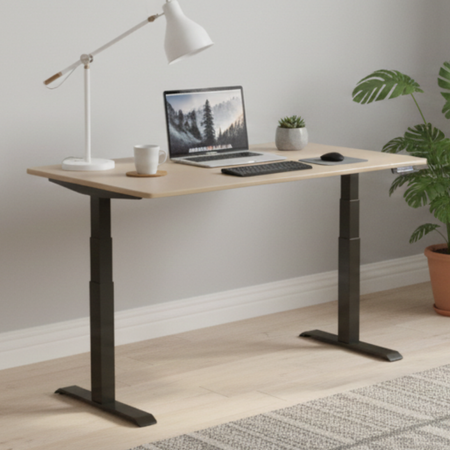 Stelaż elektryczny Spacetronik SPE-222OB + blat MDF premium złoty