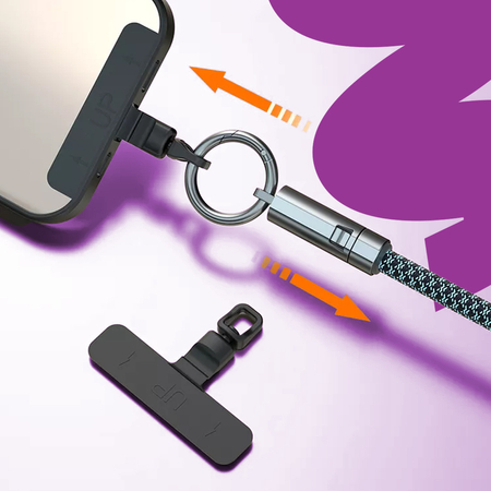 Kabel USB-C ze smyczą PD 240W 30cm BW