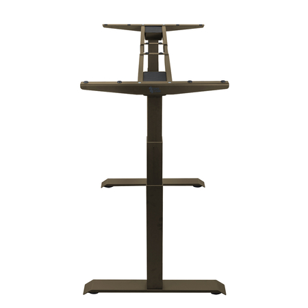 Biurko regulowane Vegard elektryczne dwusilnikowe MDF beżowo-zielone