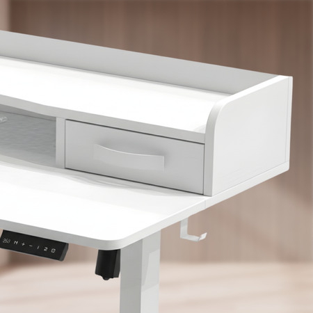 Biurko Elektryczne SPEF134WW z Szufladą i USB z pamięcią białe